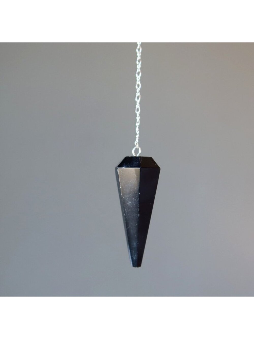 Black Tourmaline Pendulum Hypnotic Sterling Silver Crystal Dowsing Protection
